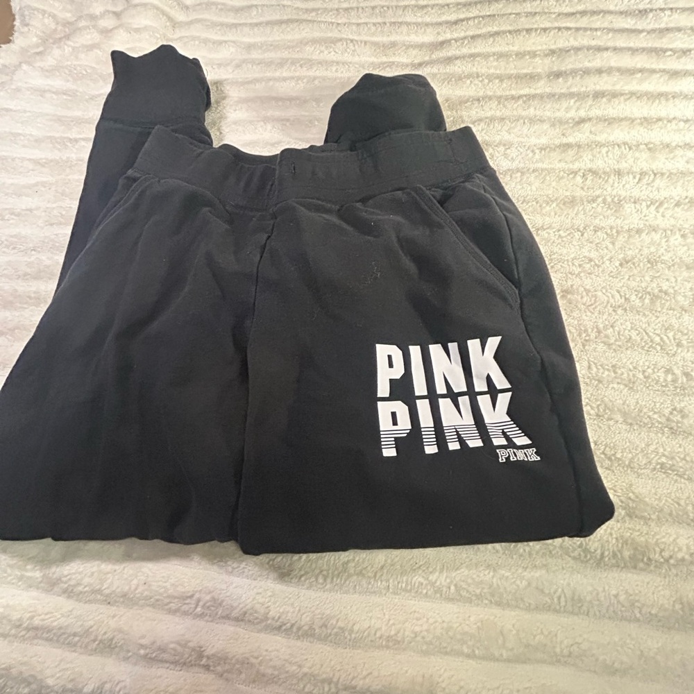 PINK Victoria's Secret Black Sweatpants Relaxed Fit